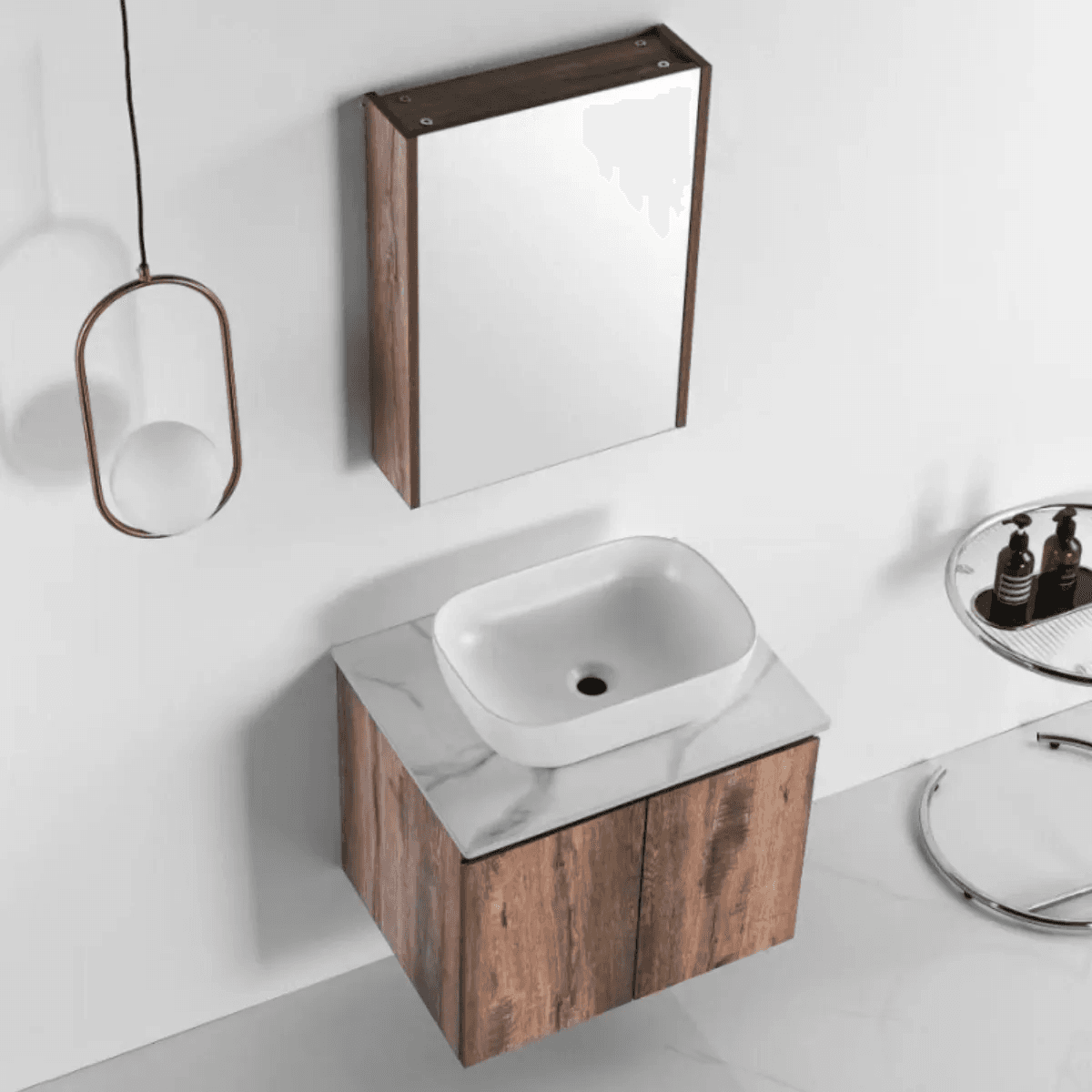 Vasile PVC Cabinet with Countertop 600mm