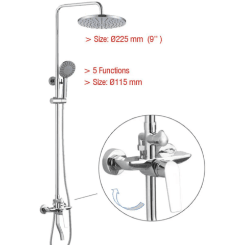 Zaffiro PRS 1407.11 Rainshower With Mixer